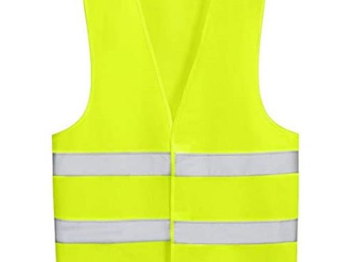 Hi Vis Safety Vest with 2 Reflective Strips Neon Yellow