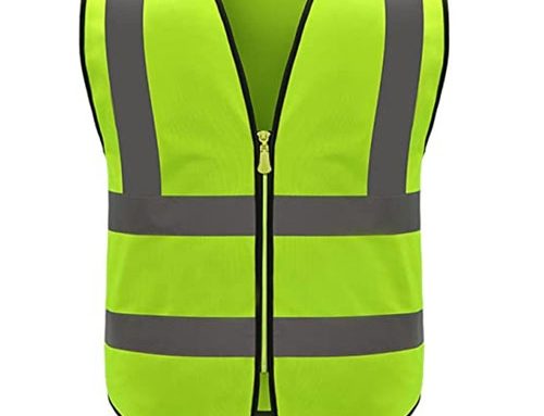 High Visibility Reflective Safety Vest Zipper Front Yellow